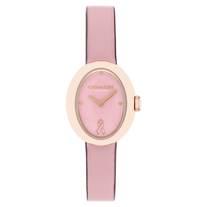 Coach Calfskin Leather Pink Dial Women's Watch - 14504565
