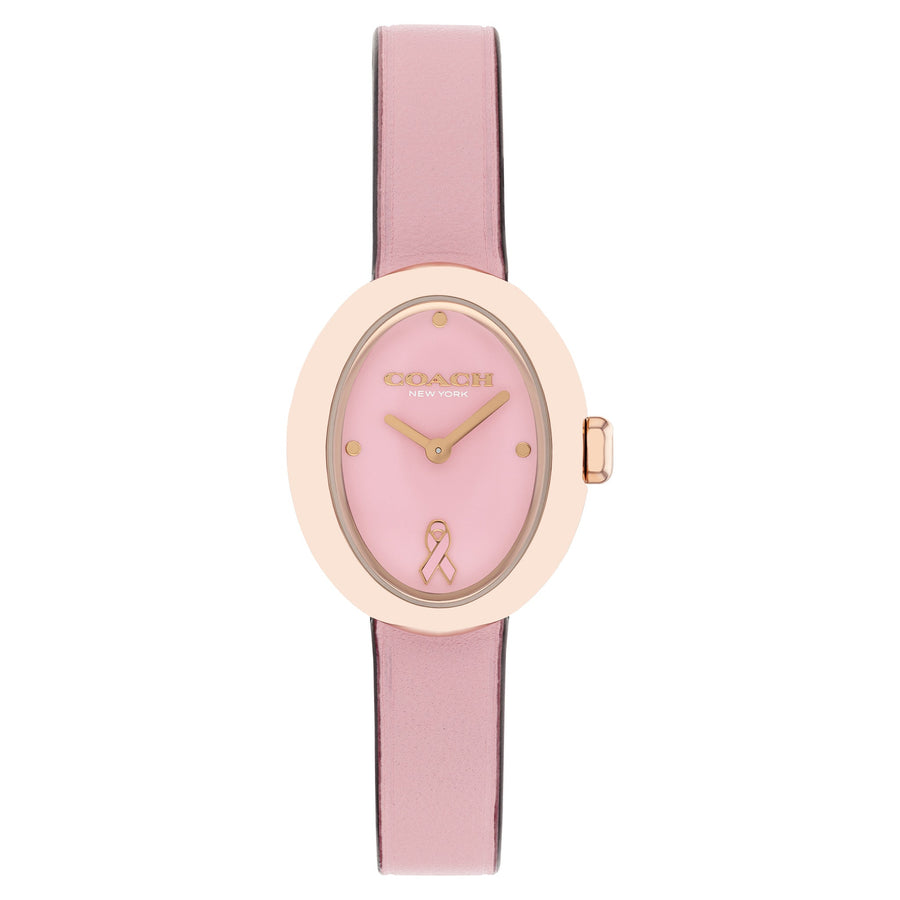 Coach Calfskin Leather Pink Dial Women's Watch - 14504565