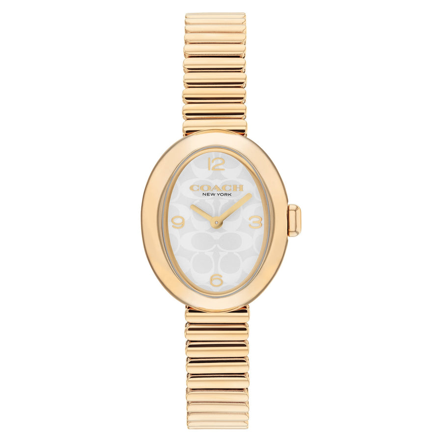 Coach Gold Steel Silver White Dial Women's Watch - 14504573