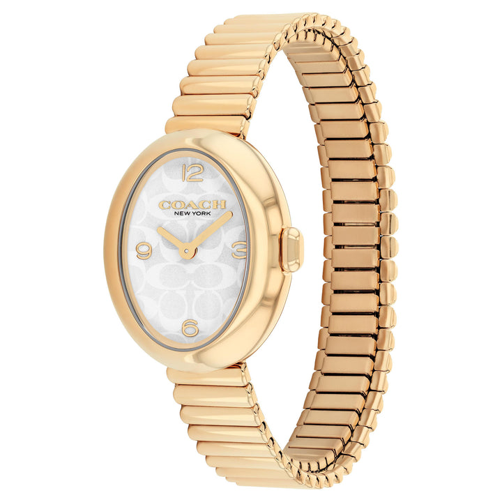 Coach Gold Steel Silver White Dial Women's Watch - 14504573