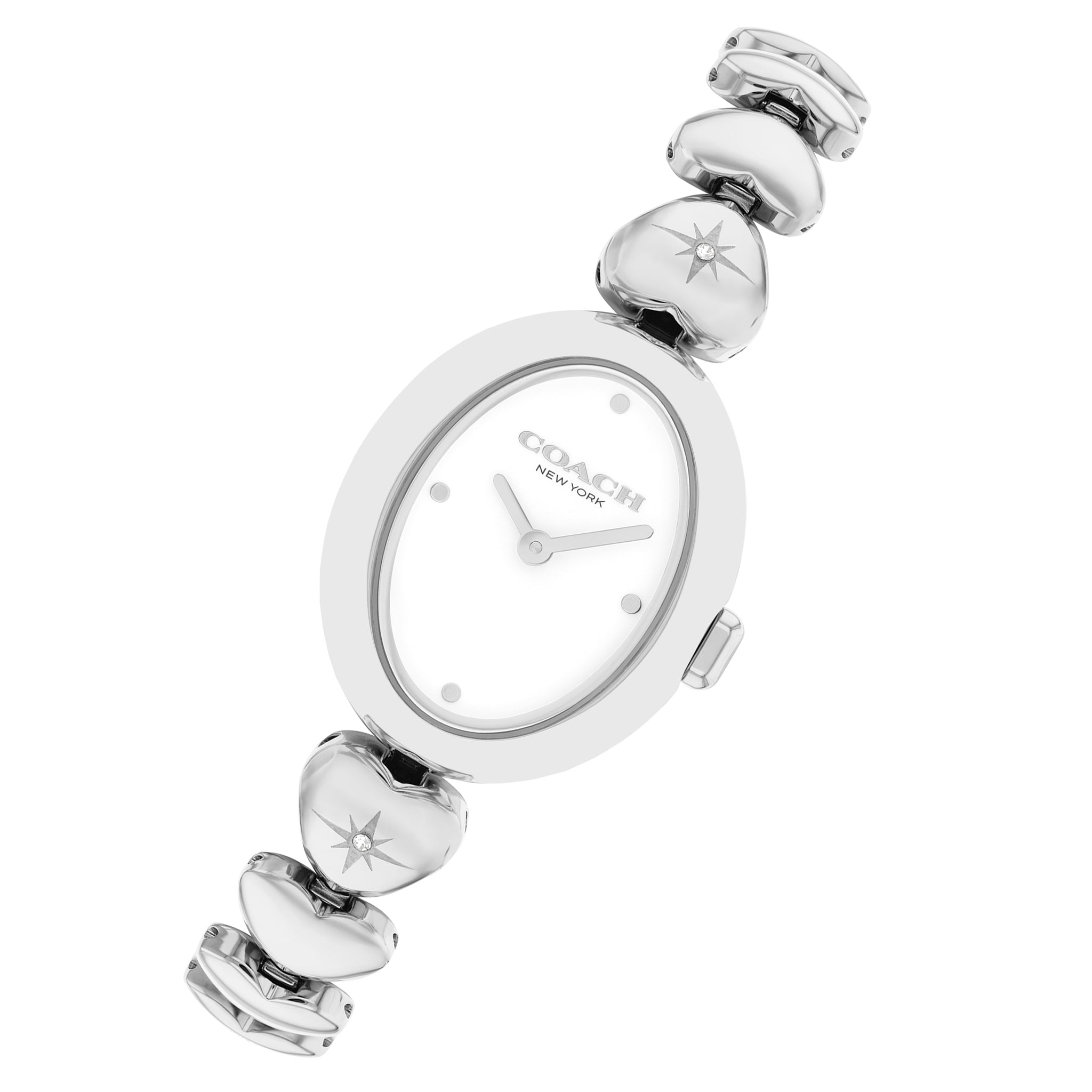 Coach Silver Steel & Crystals White Dial Women's Watch - 14504639