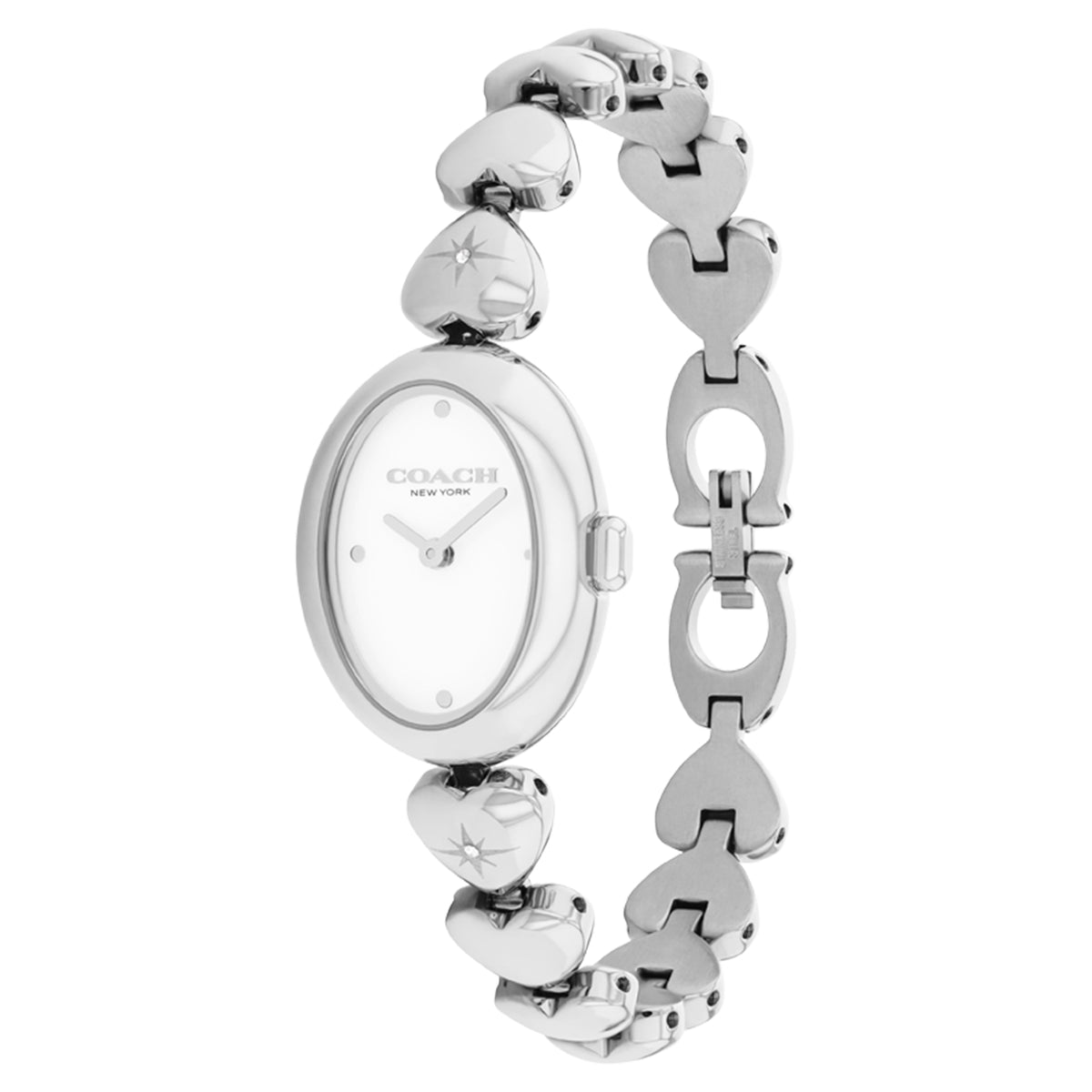 Coach Silver Steel & Crystals White Dial Women's Watch - 14504639