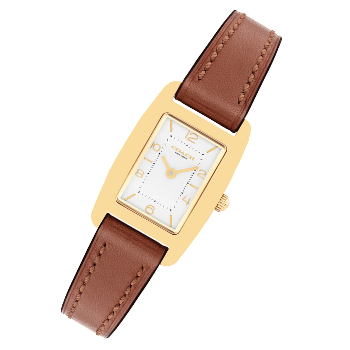 Coach Saddle Leather Silver White Dial Women's Watch - 14504643