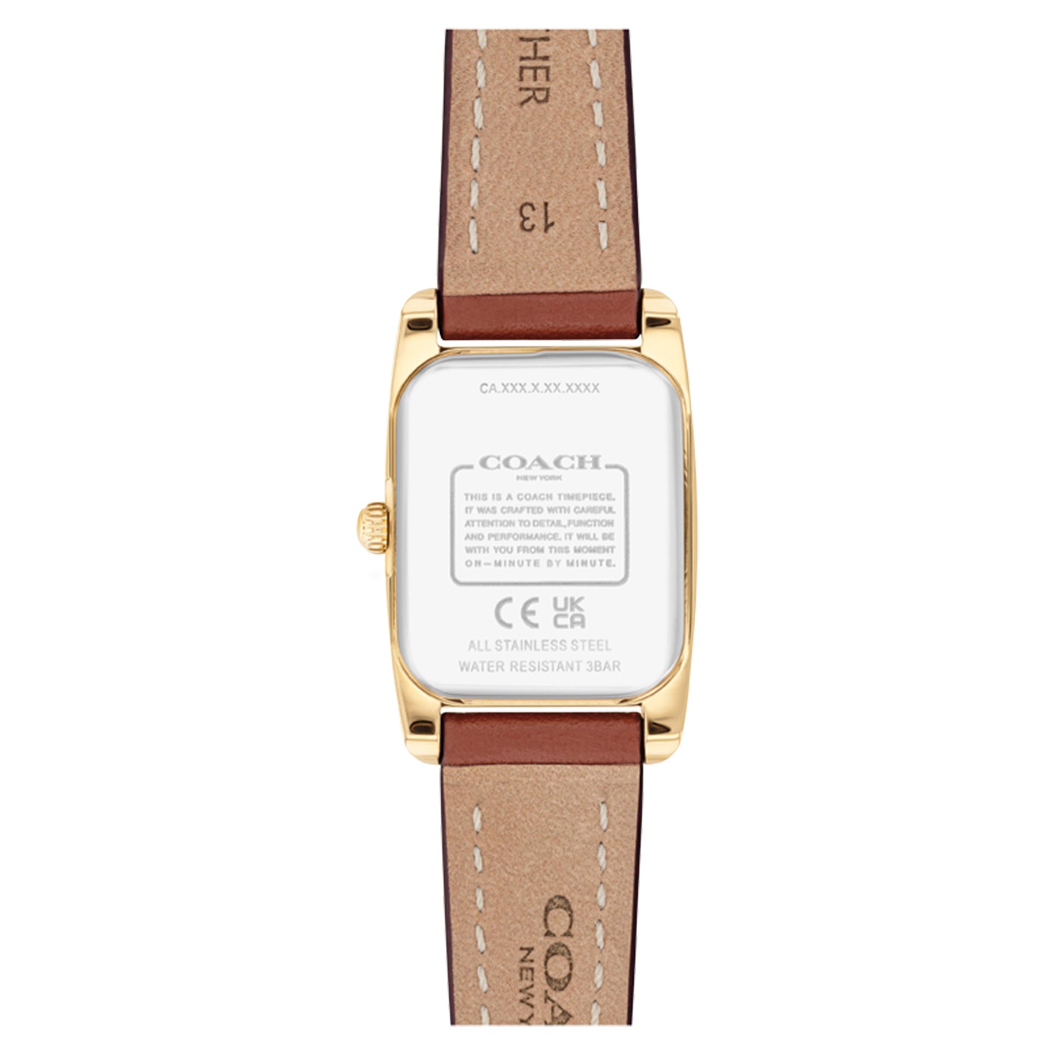 Coach Saddle Leather Silver White Dial Women's Watch - 14504643