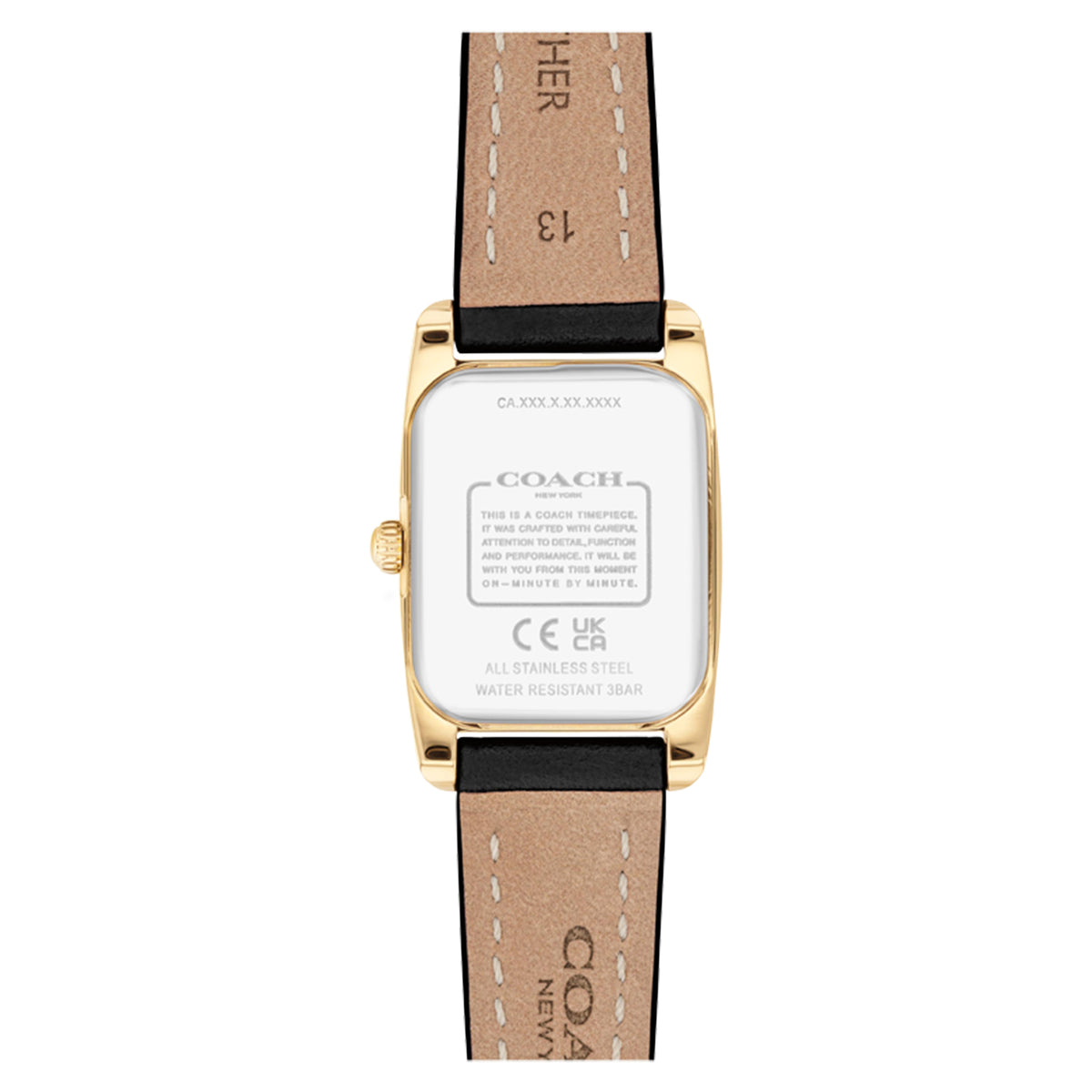 Coach Black Leather  Silver White Dial Women's Watch - 14504647