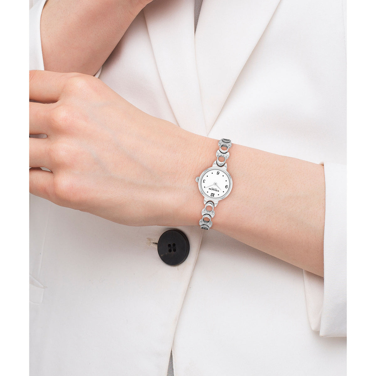 Coach Stainless Steel White Dial Women's Watch - 14504651