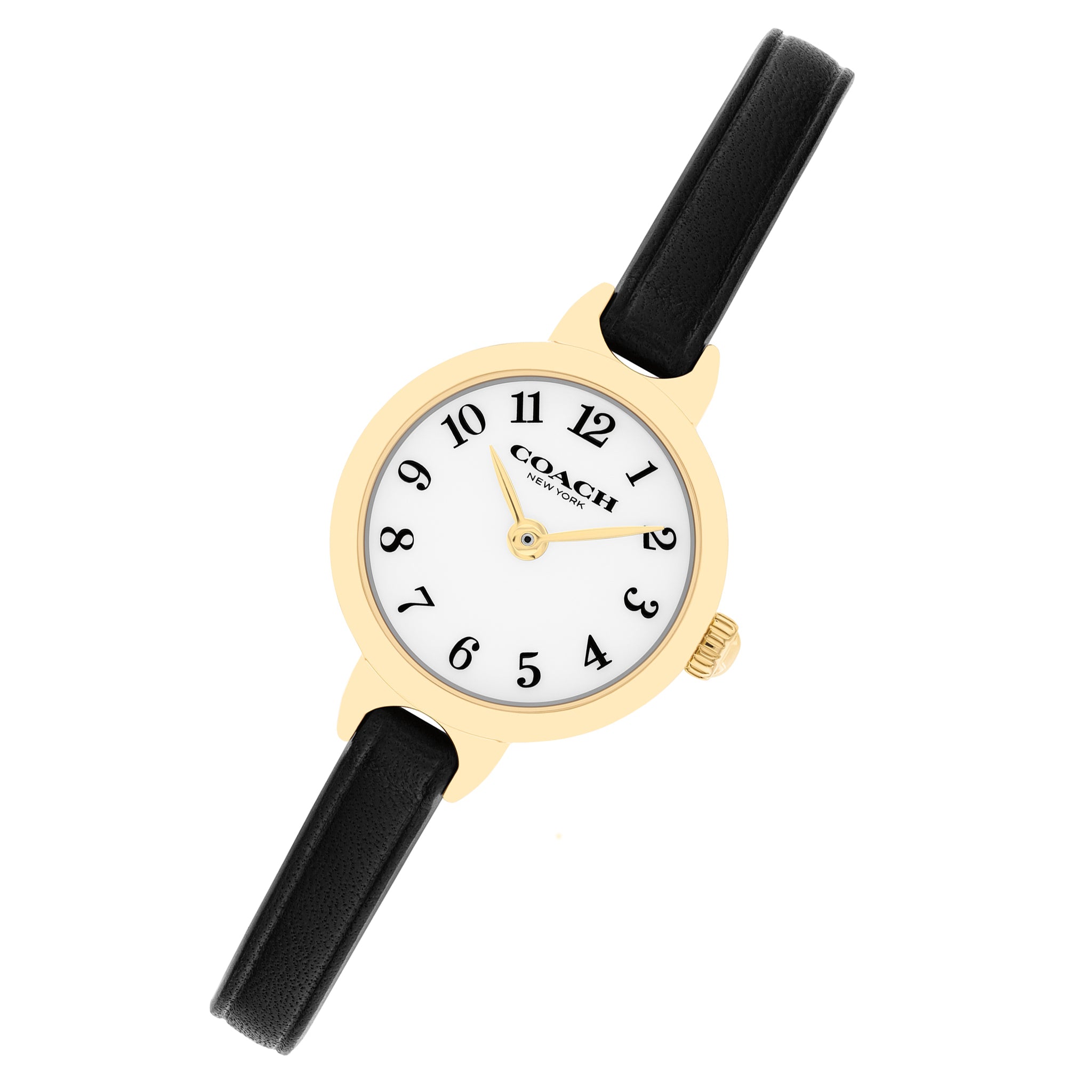 Coach Black Leather White Dial Women's Watch - 14504654