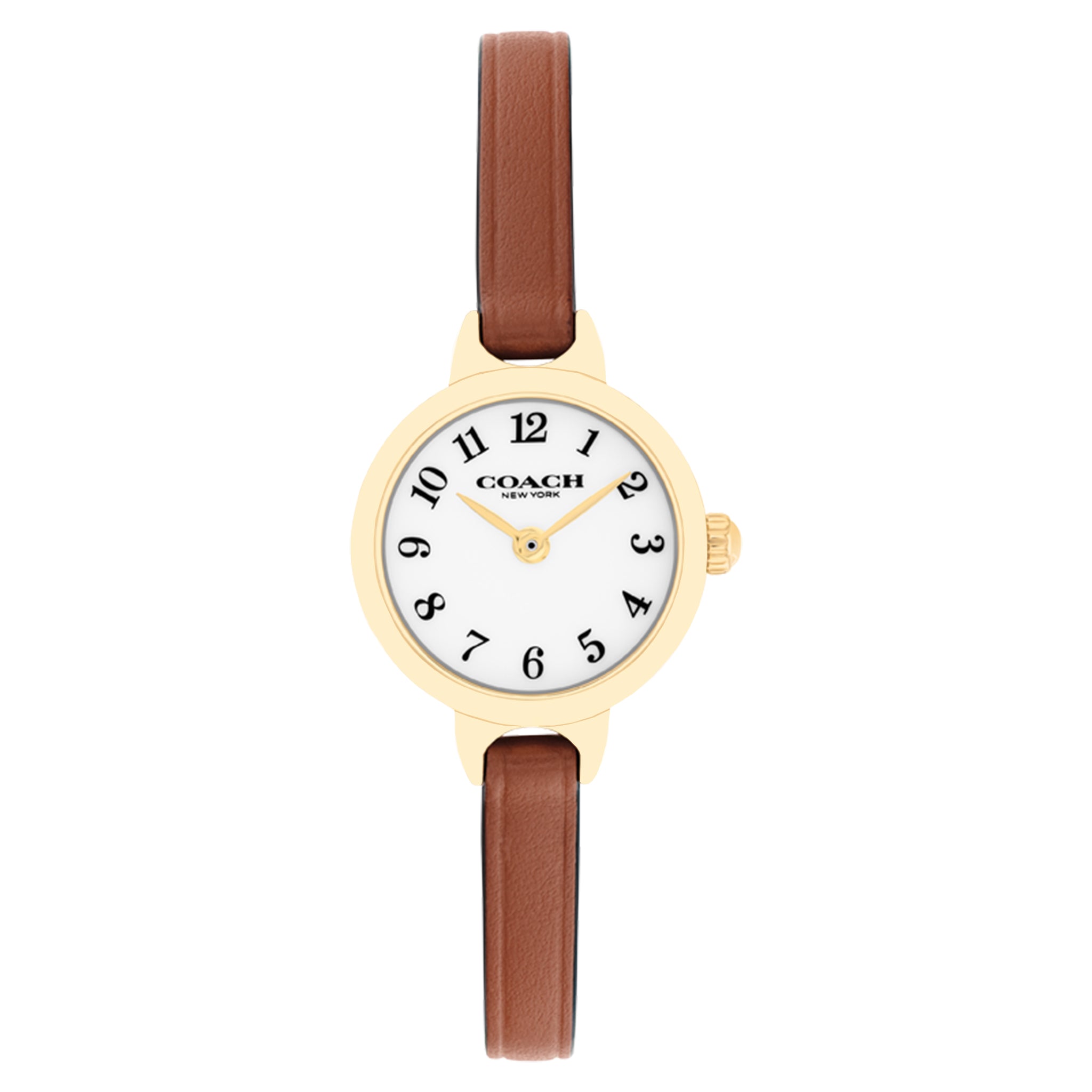 Coach Saddle Leather White Dial Women's Watch - 14504656