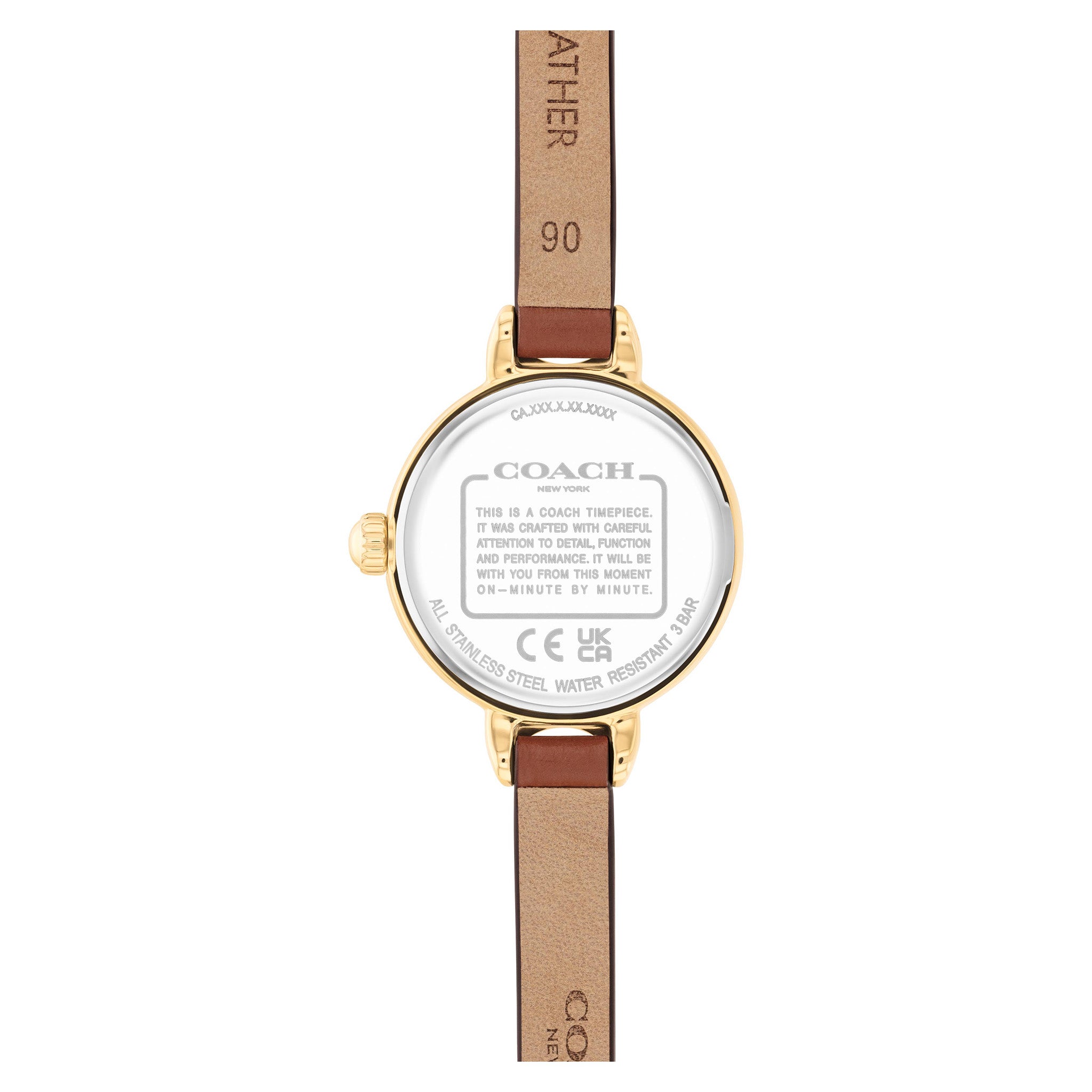 Coach Saddle Leather White Dial Women's Watch - 14504656