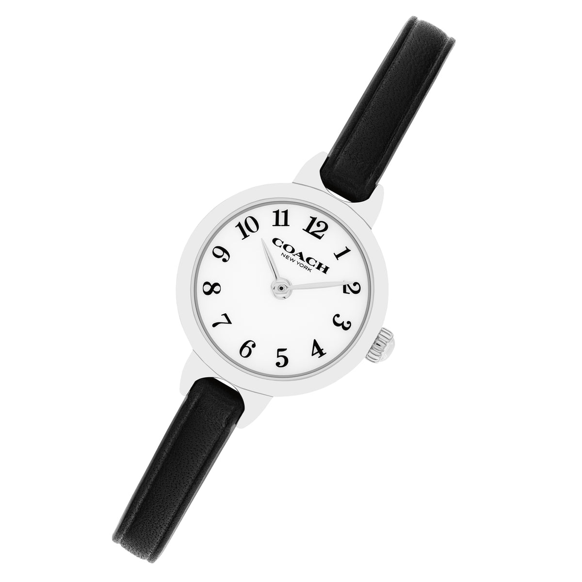Coach Black Leather White Dial Women's Watch - 14504657