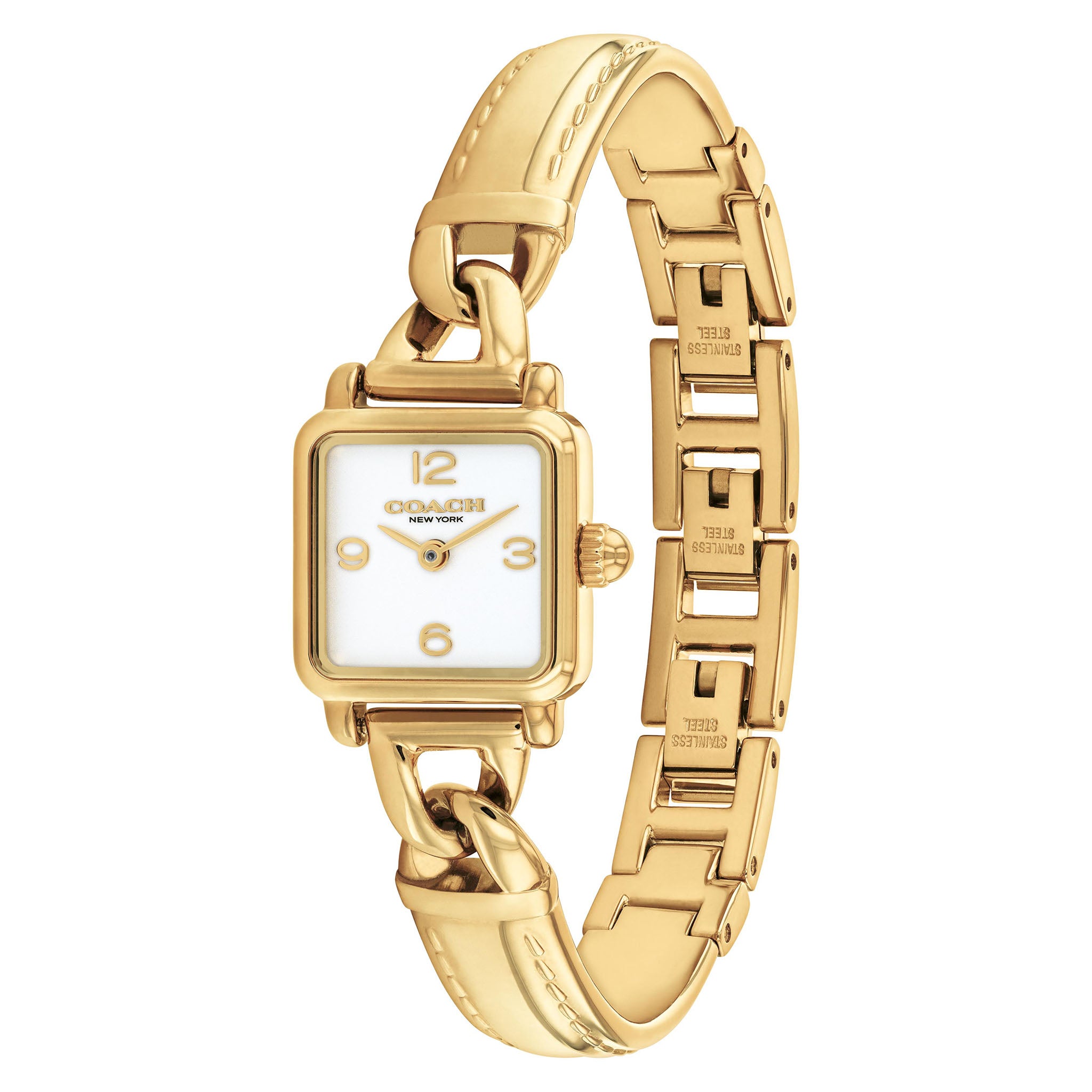 Coach Gold Steel White Dial Women's Watch - 14504669