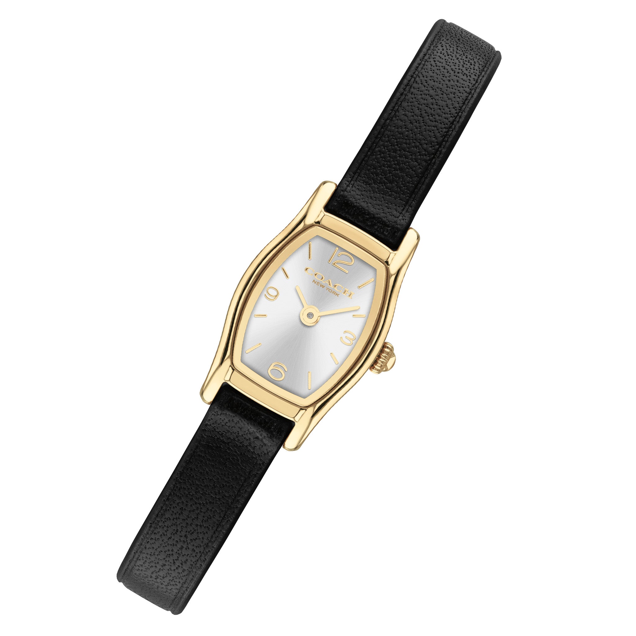 Coach Black Leather Silver White Dial Women's Watch - 14504719