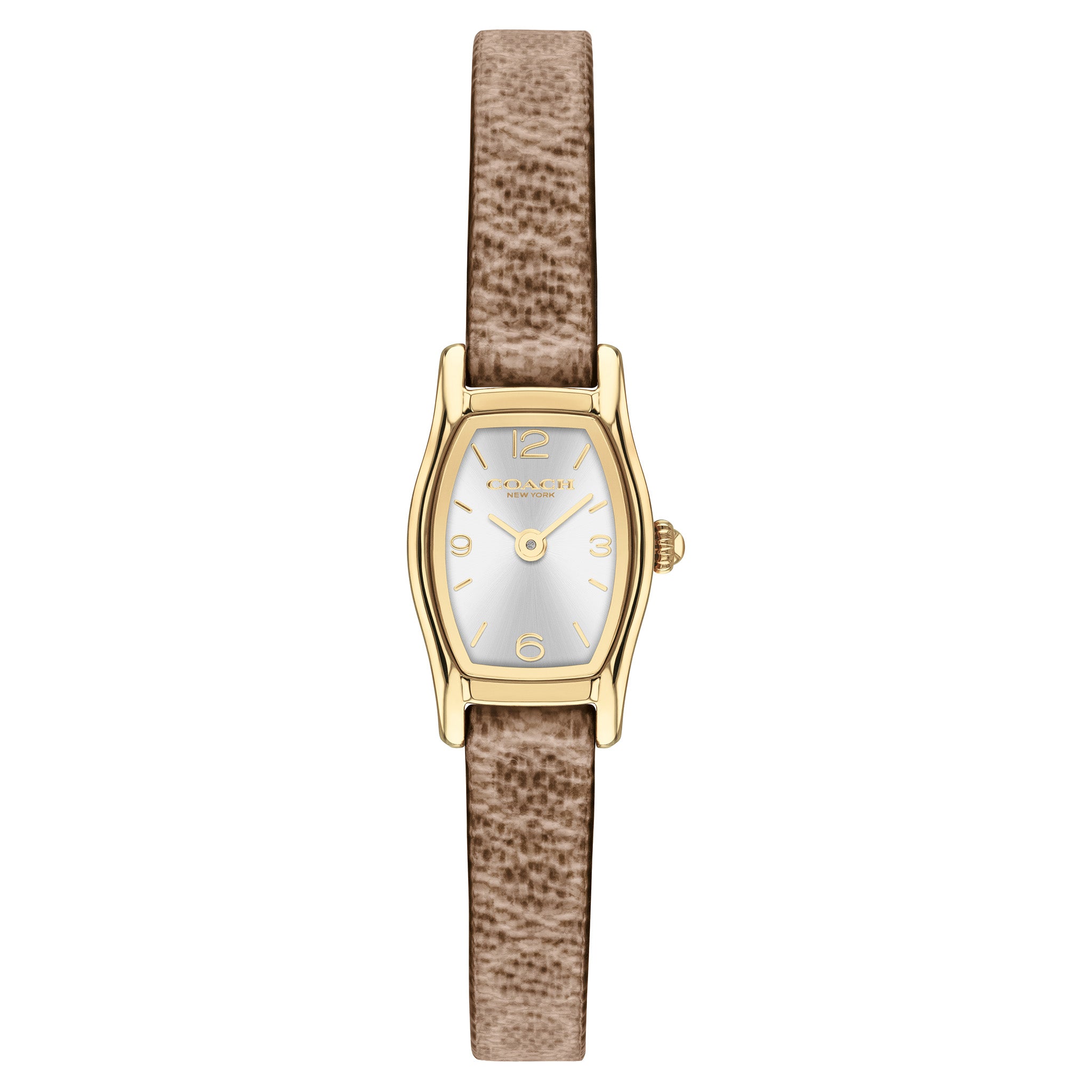 Coach Caramel Leather Silver White Dial Women's Watch - 14504720