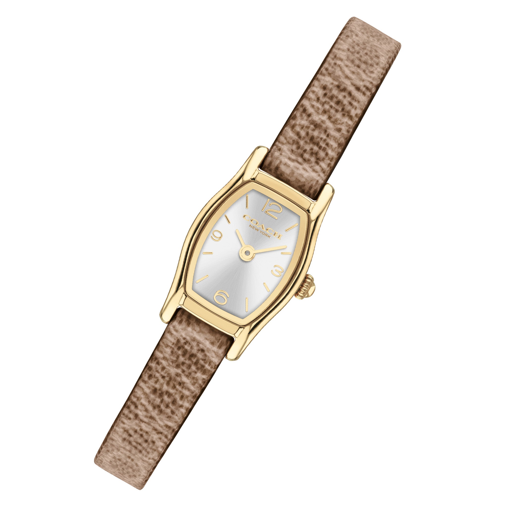 Coach Caramel Leather Silver White Dial Women's Watch - 14504720