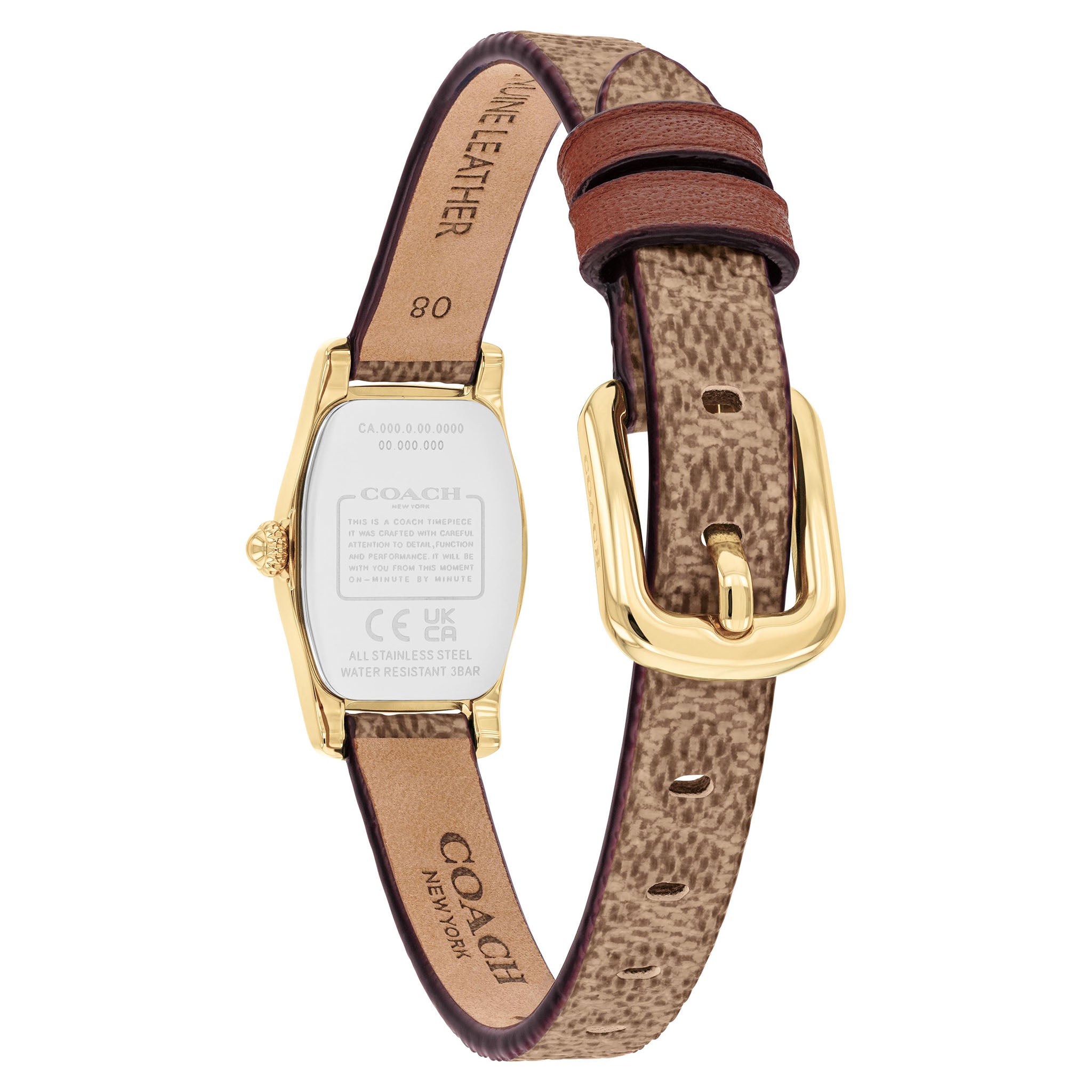 Coach Caramel Leather Silver White Dial Women's Watch - 14504720