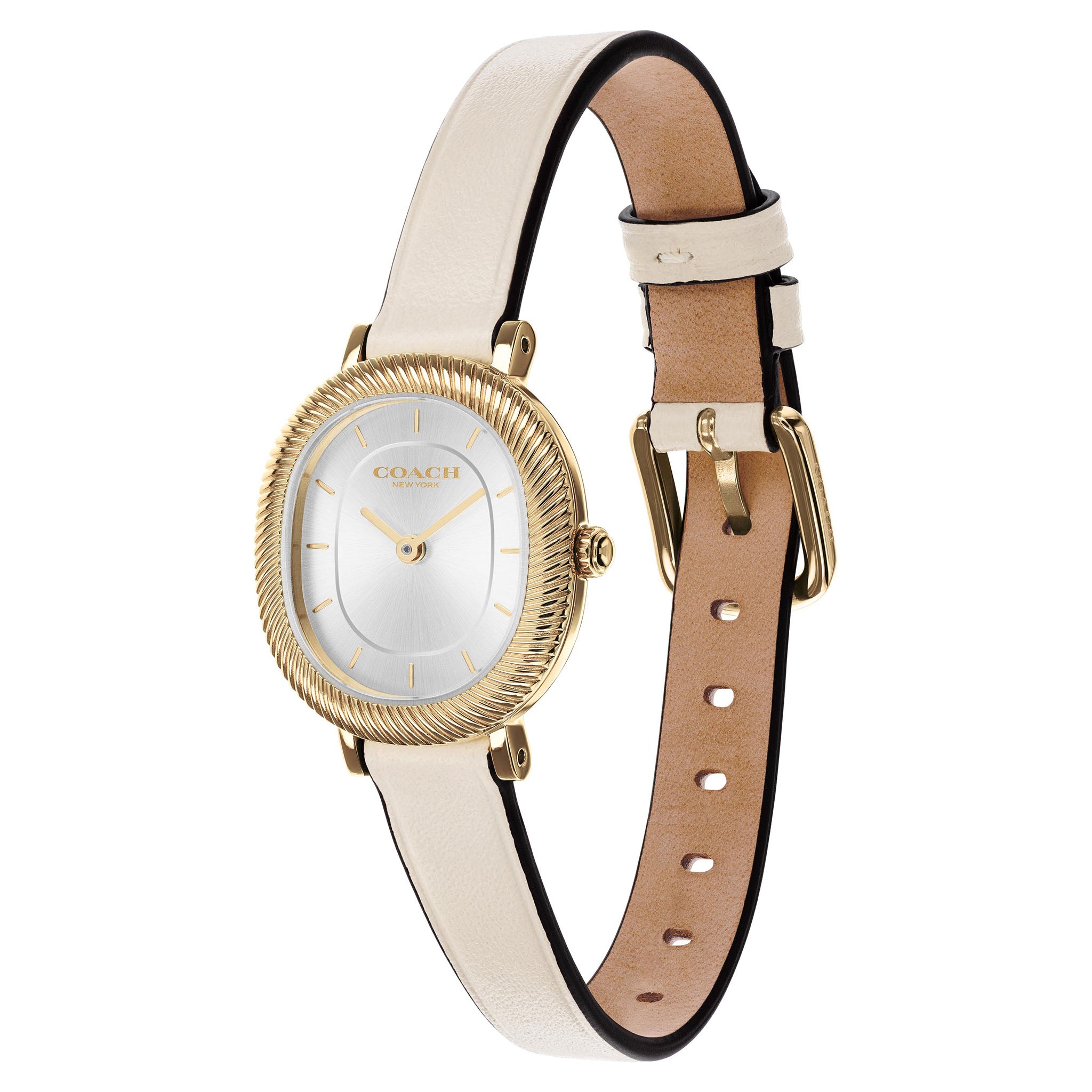 Coach Chalk Leather Silver White Dial Women's Watch - 14504724
