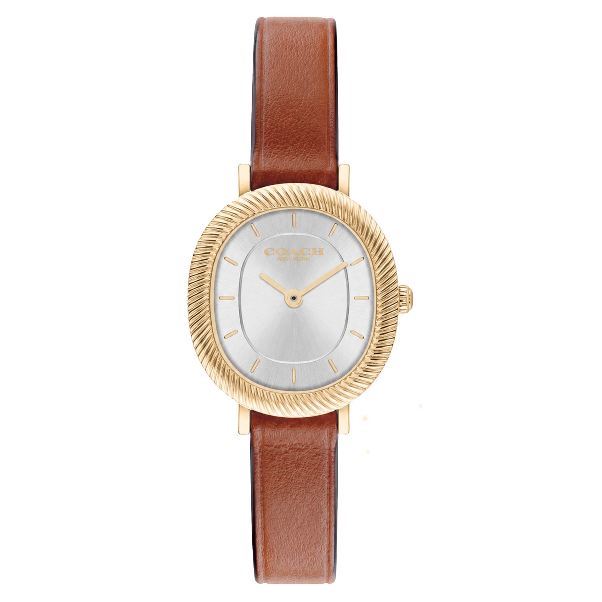 Coach Saddle Leather Silver White Dial Women's Watch - 14504725