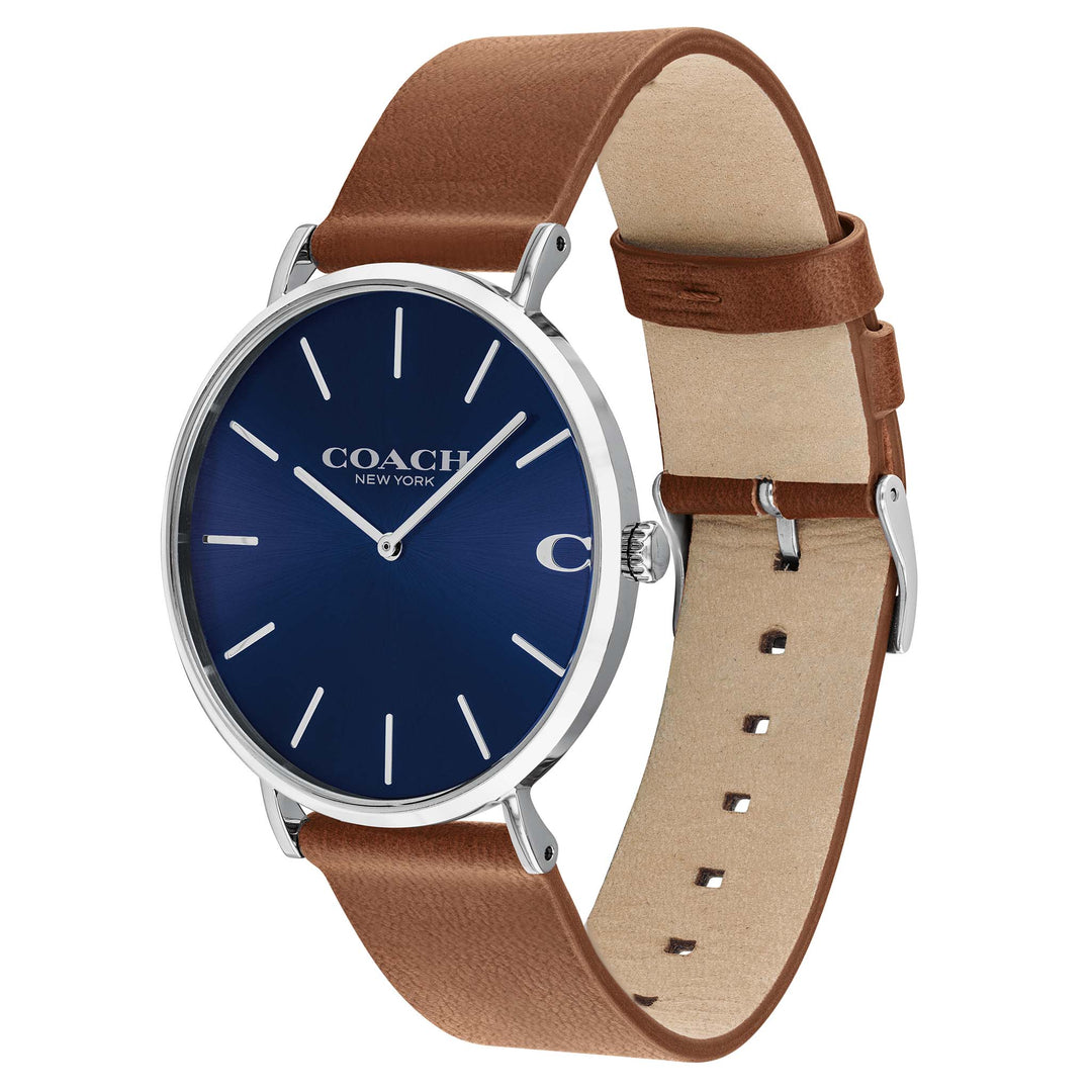 Coach Charles Brown Leather Blue Dial Men's Watch - 14602151