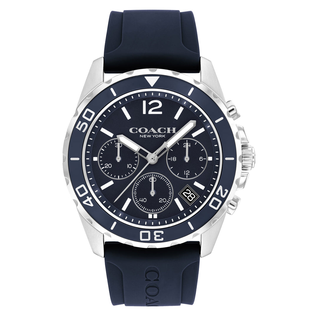 Coach Navy Silicone Fashion Chronograph Men's Watch - 14602641