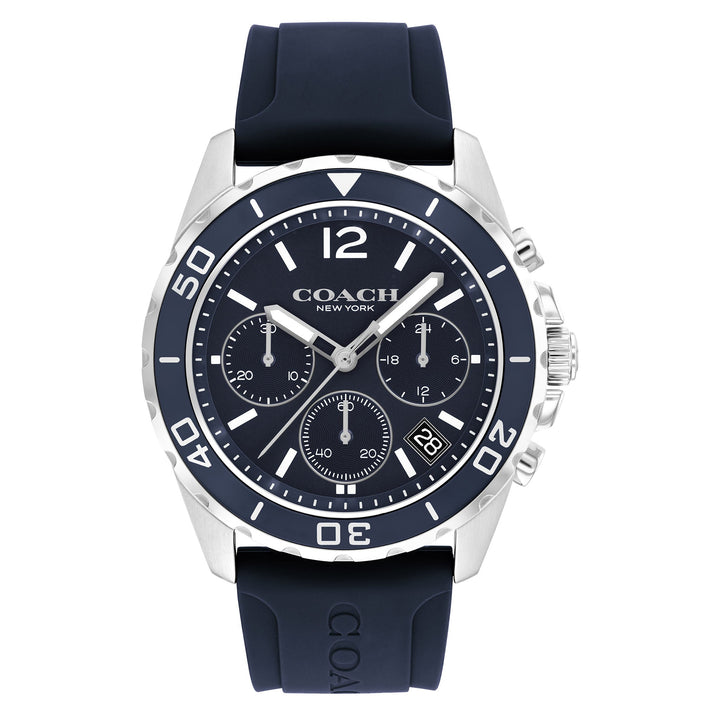 Coach Navy Silicone Fashion Chronograph Men's Watch - 14602641