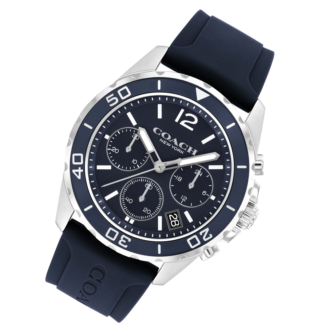 Coach Navy Silicone Chronograph Men's Watch - 14602641