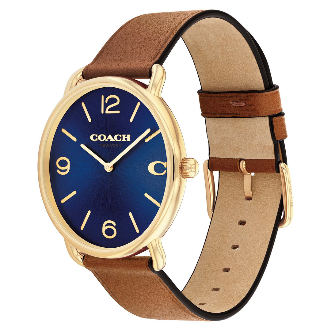 Coach Brown Leather Dark Blue Dial Men's Watch - 14602644