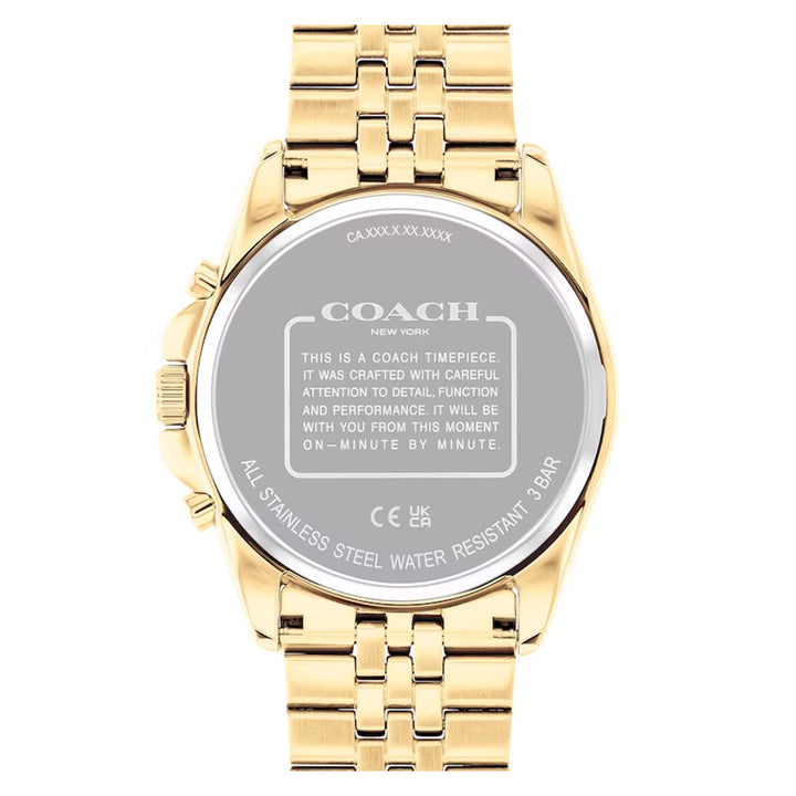 Coach Gold Steel Black Dial Fashion Chronograph Men's Watch - 14602657