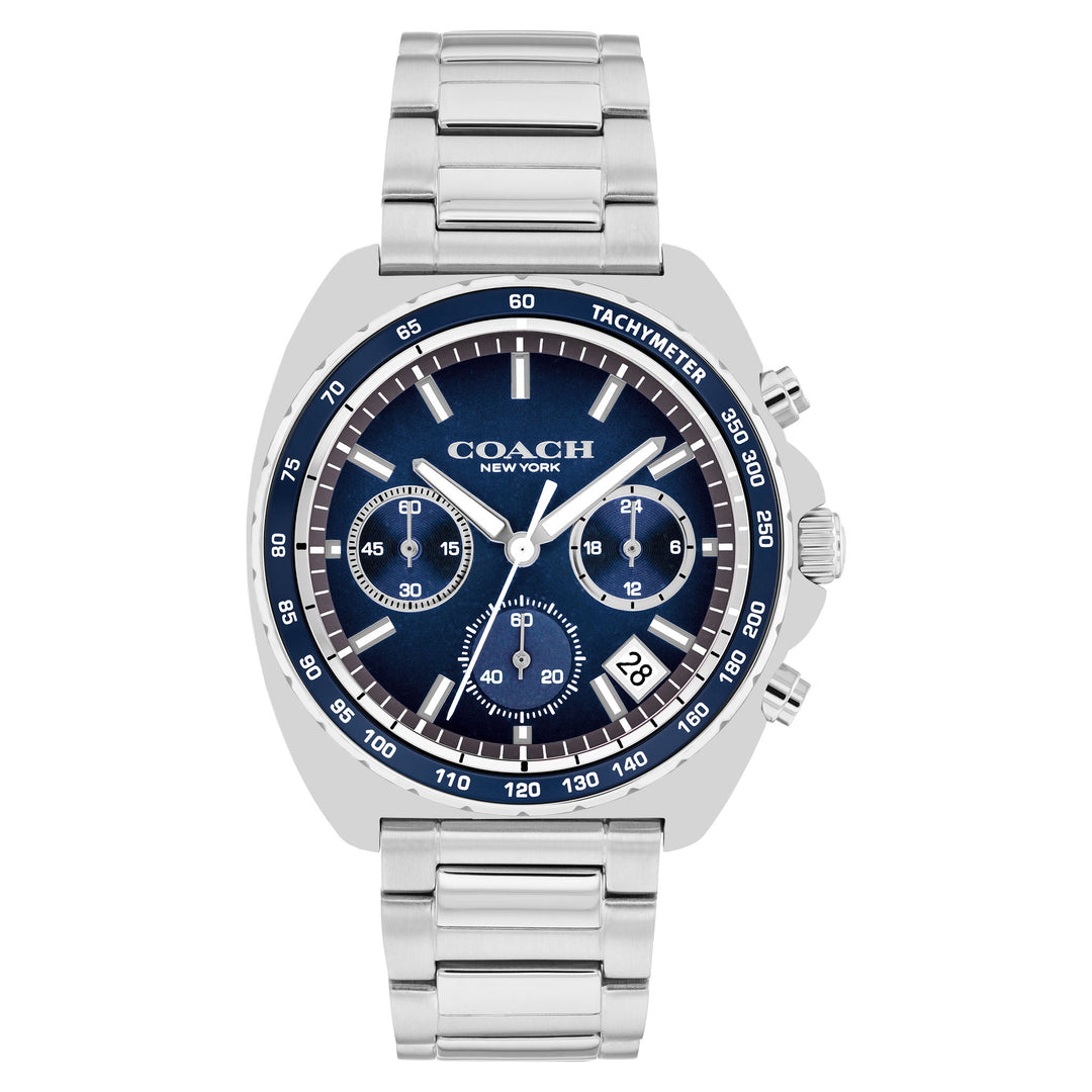 Coach Stainless Steel Blue Dial Chronograph Men's Watch - 14602737