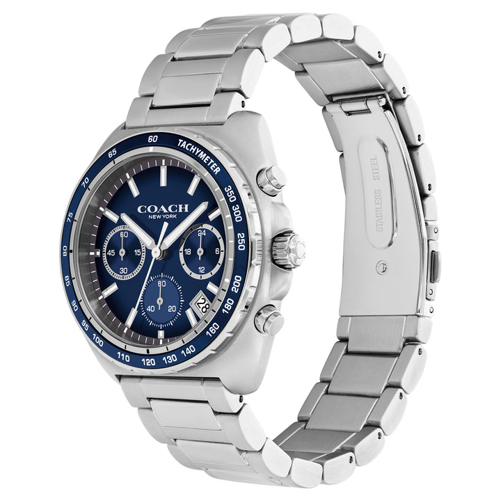 Coach Stainless Steel Blue Dial Chronograph Men's Watch - 14602737
