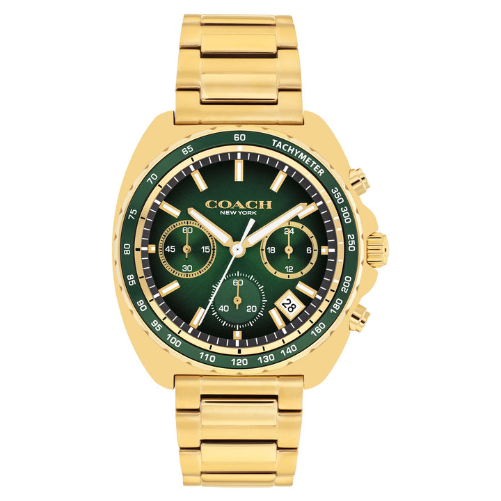 Coach Gold Steel Green Dial Chronograph Men's Watch - 14602738
