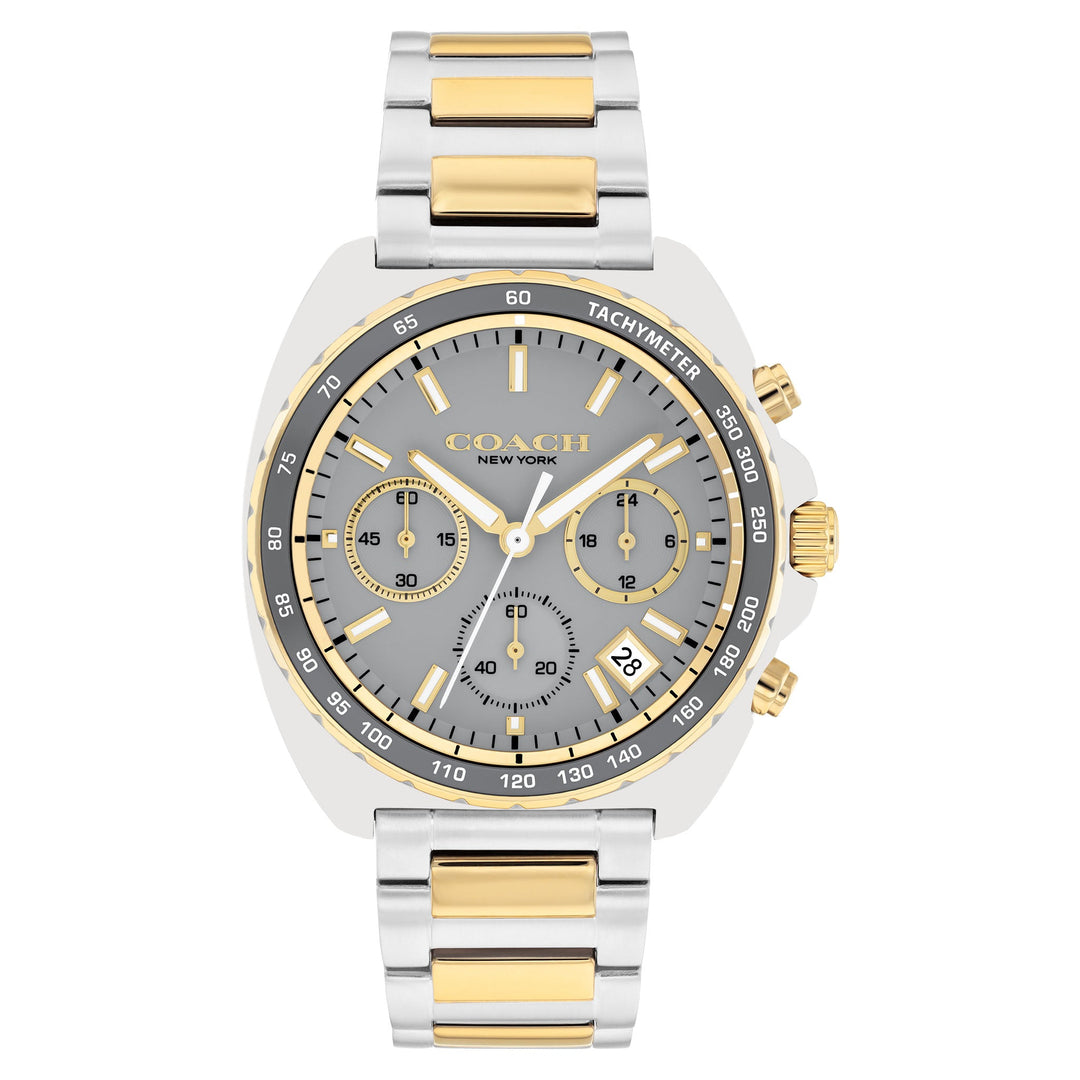 Coach Two-Tone Steel Grey Dial Chronograph Men's Watch - 14602740