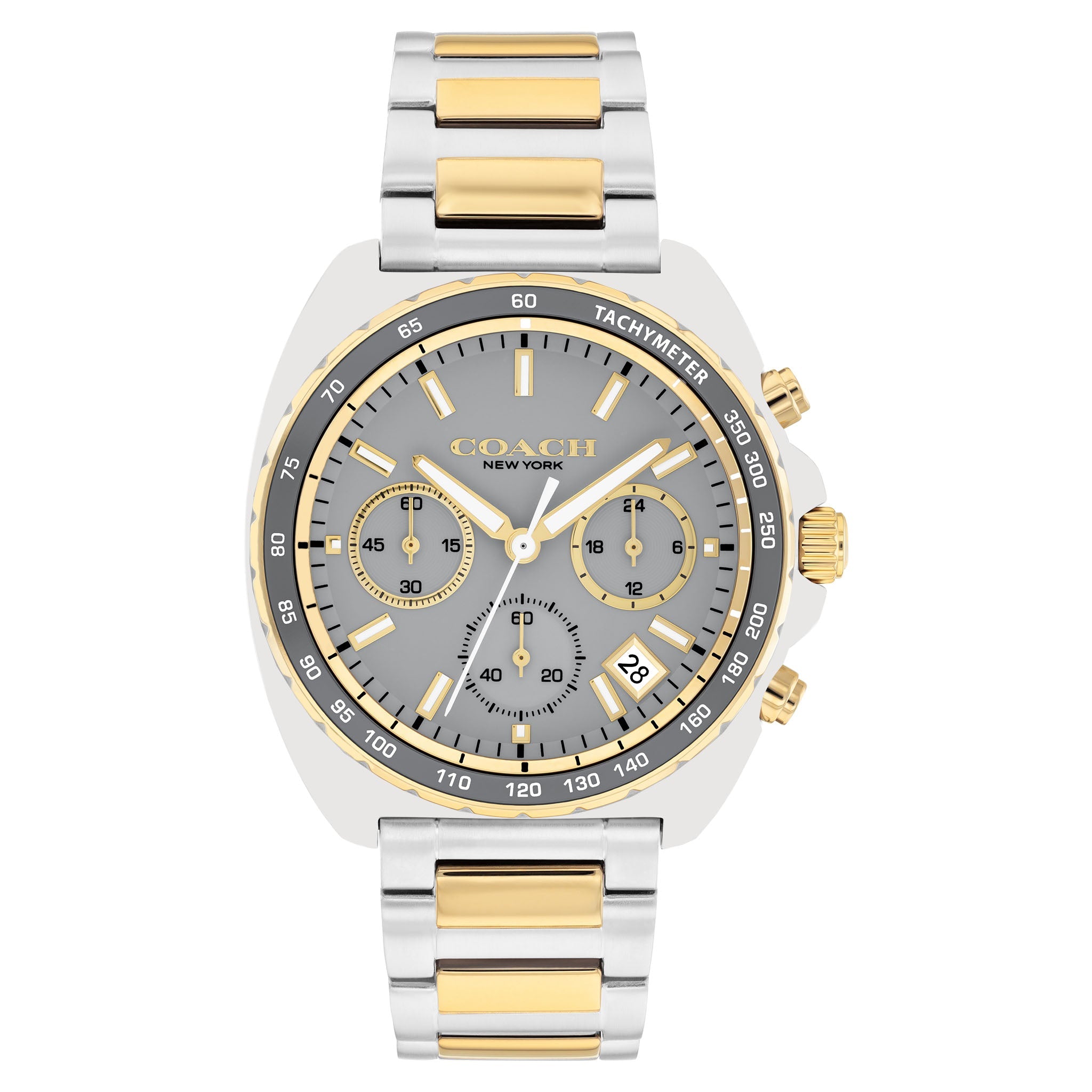 Coach Two-Tone Steel Grey Dial Chronograph Men's Watch - 14602740