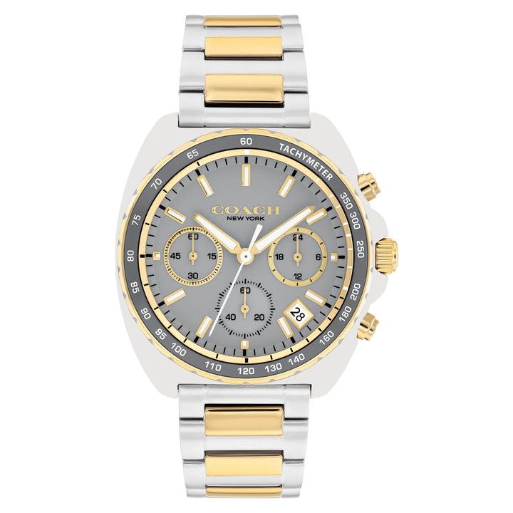 Coach Two-Tone Steel Grey Dial Chronograph Men's Watch - 14602740