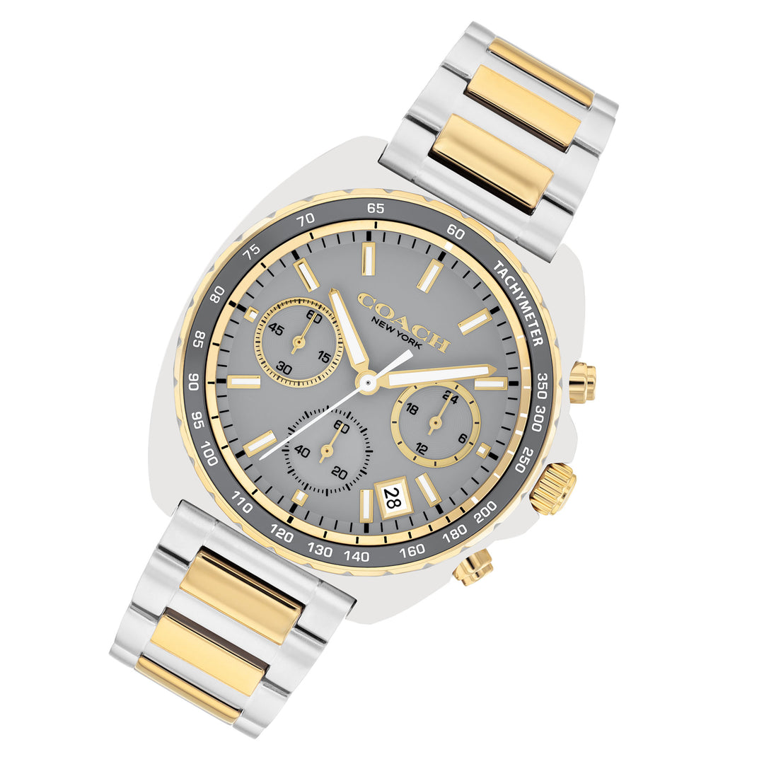 Coach Two-Tone Steel Grey Dial Chronograph Men's Watch - 14602740