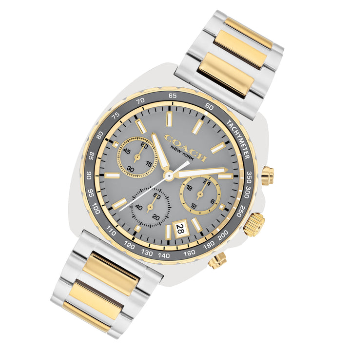 Coach Two-Tone Steel Grey Dial Chronograph Men's Watch - 14602740