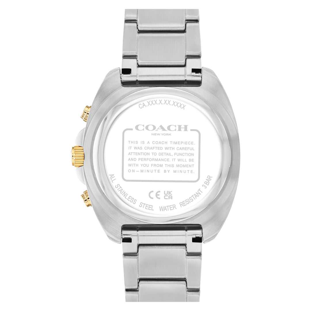 Coach Two-Tone Steel Grey Dial Chronograph Men's Watch - 14602740