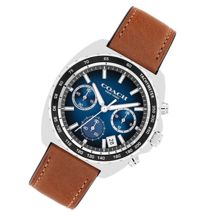 Coach Saddle Leather Blue Dial Chronograph Men's Watch - 14602741