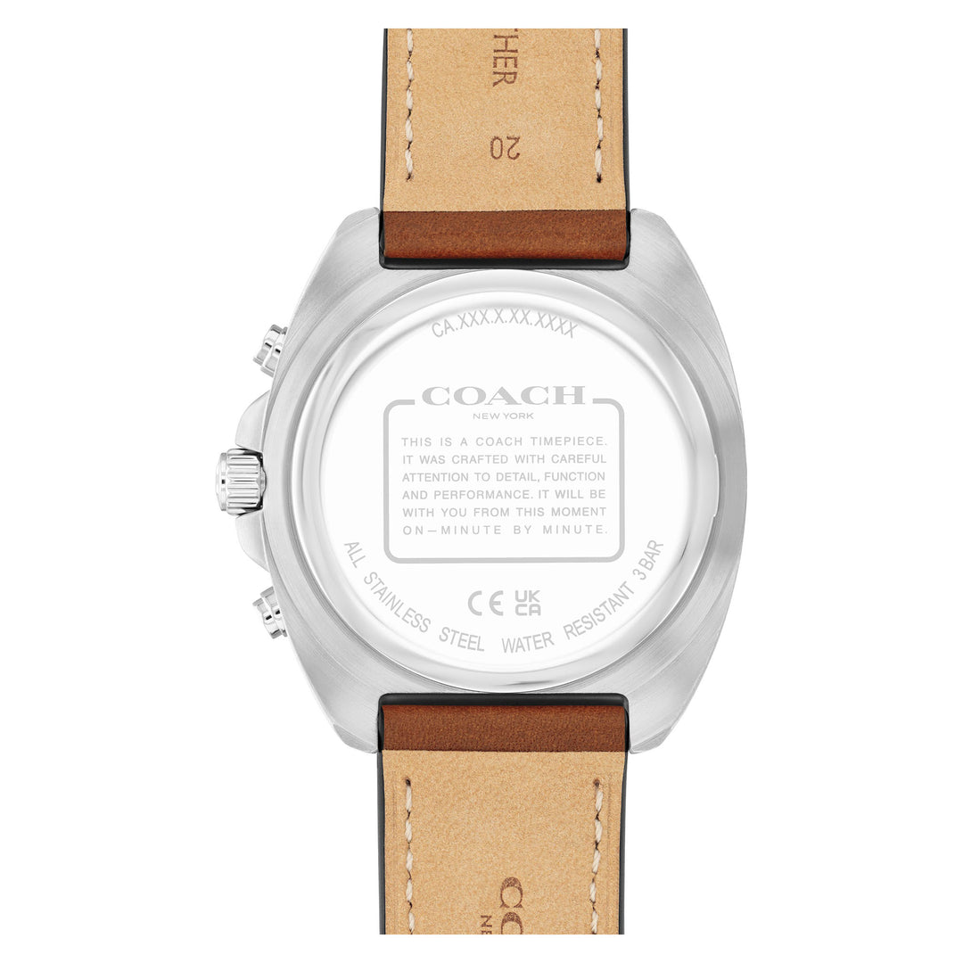 Coach Saddle Leather Blue Dial Chronograph Men's Watch - 14602741