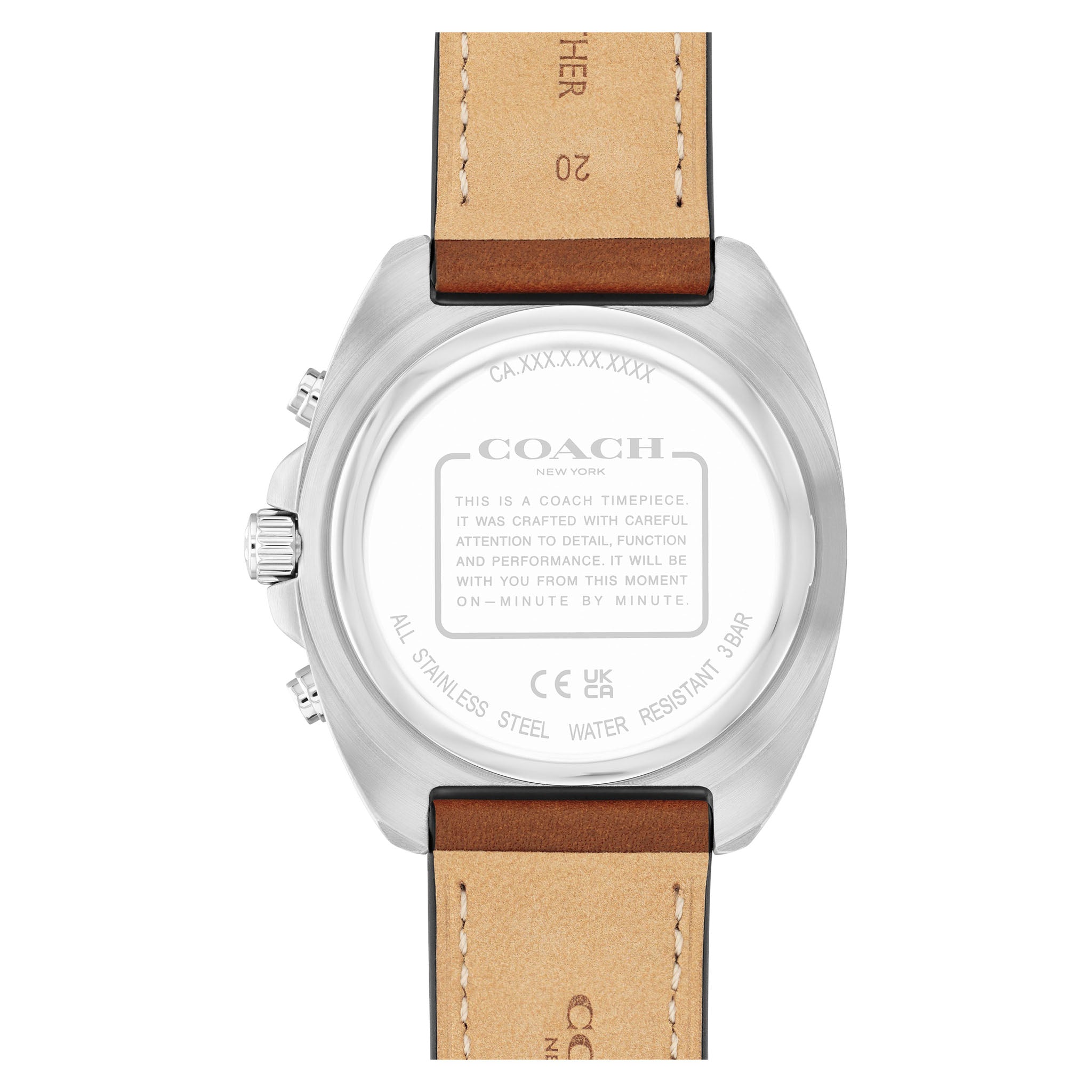 Coach Saddle Leather Blue Dial Chronograph Men's Watch - 14602741