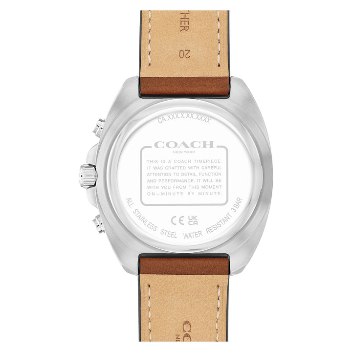Coach Saddle Leather Blue Dial Chronograph Men's Watch - 14602741