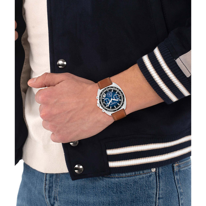 Coach Saddle Leather Blue Dial Chronograph Men's Watch - 14602741