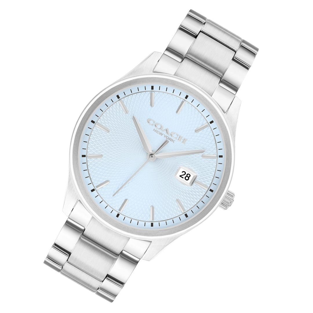 Coach Stainless Steel Light Blue Dial Men's Watch - 14602751