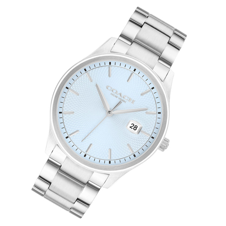 Coach Stainless Steel Light Blue Dial Men's Watch - 14602751