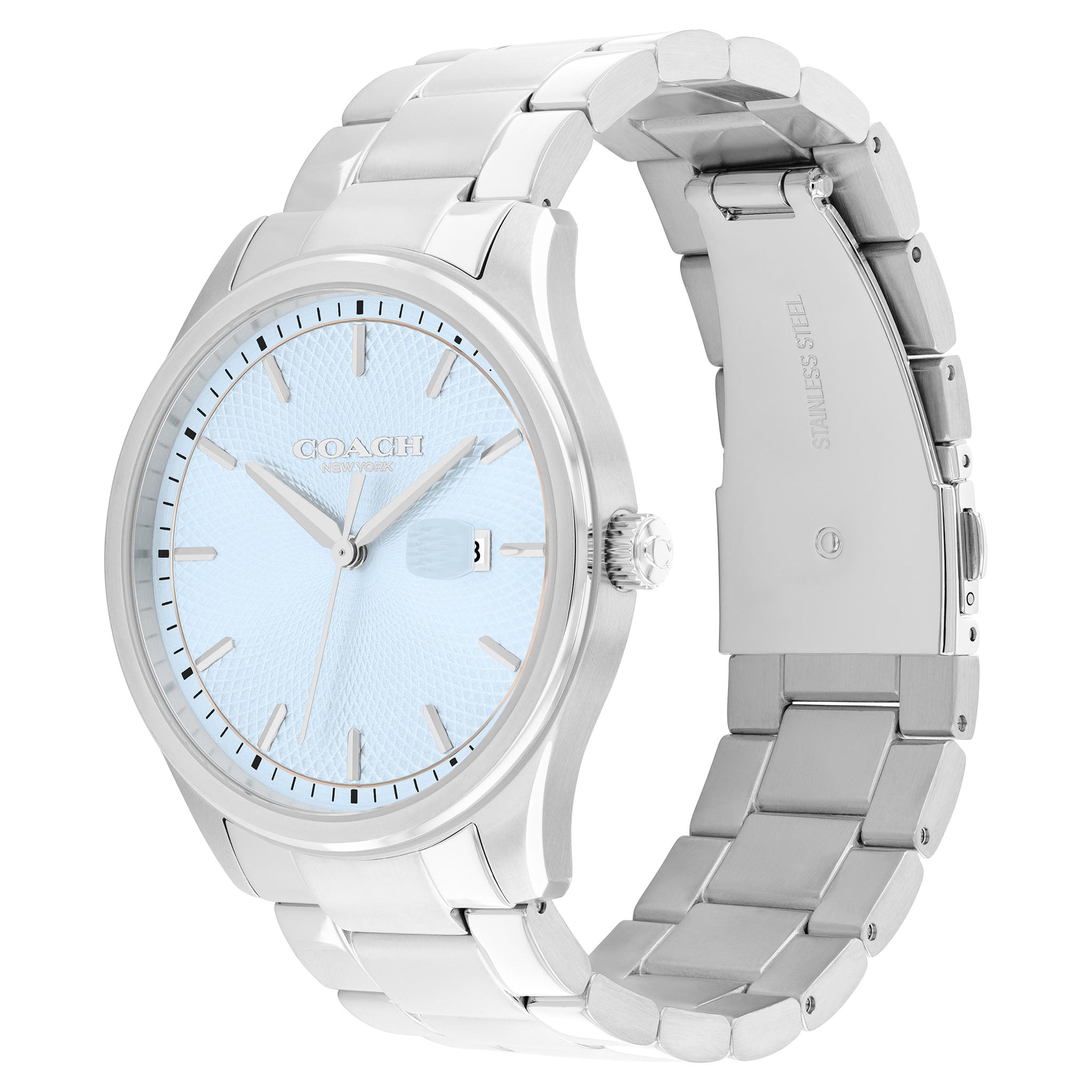 Coach Stainless Steel Light Blue Dial Men's Watch - 14602751