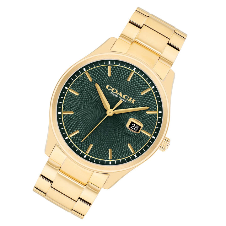 Coach Gold Steel Green Dial Men's Watch - 14602753