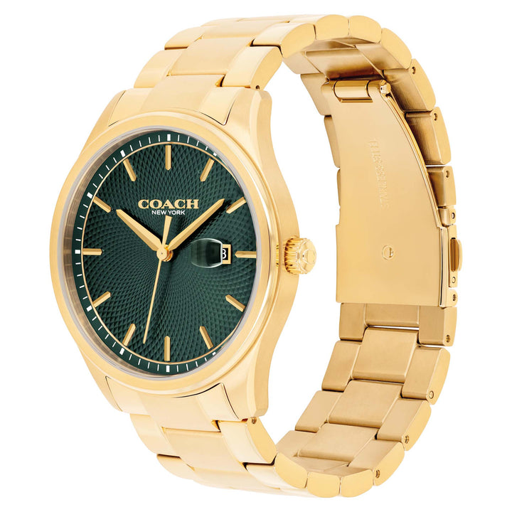 Coach Gold Steel Green Dial Men's Watch - 14602753