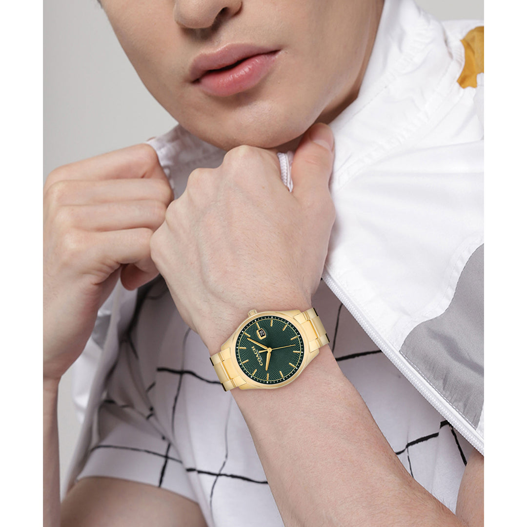 Coach Gold Steel Green Dial Men's Watch - 14602753