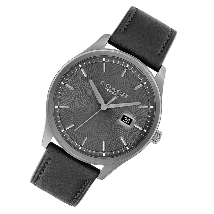 Coach Black Leather Grey Dial Men's Watch - 14602758