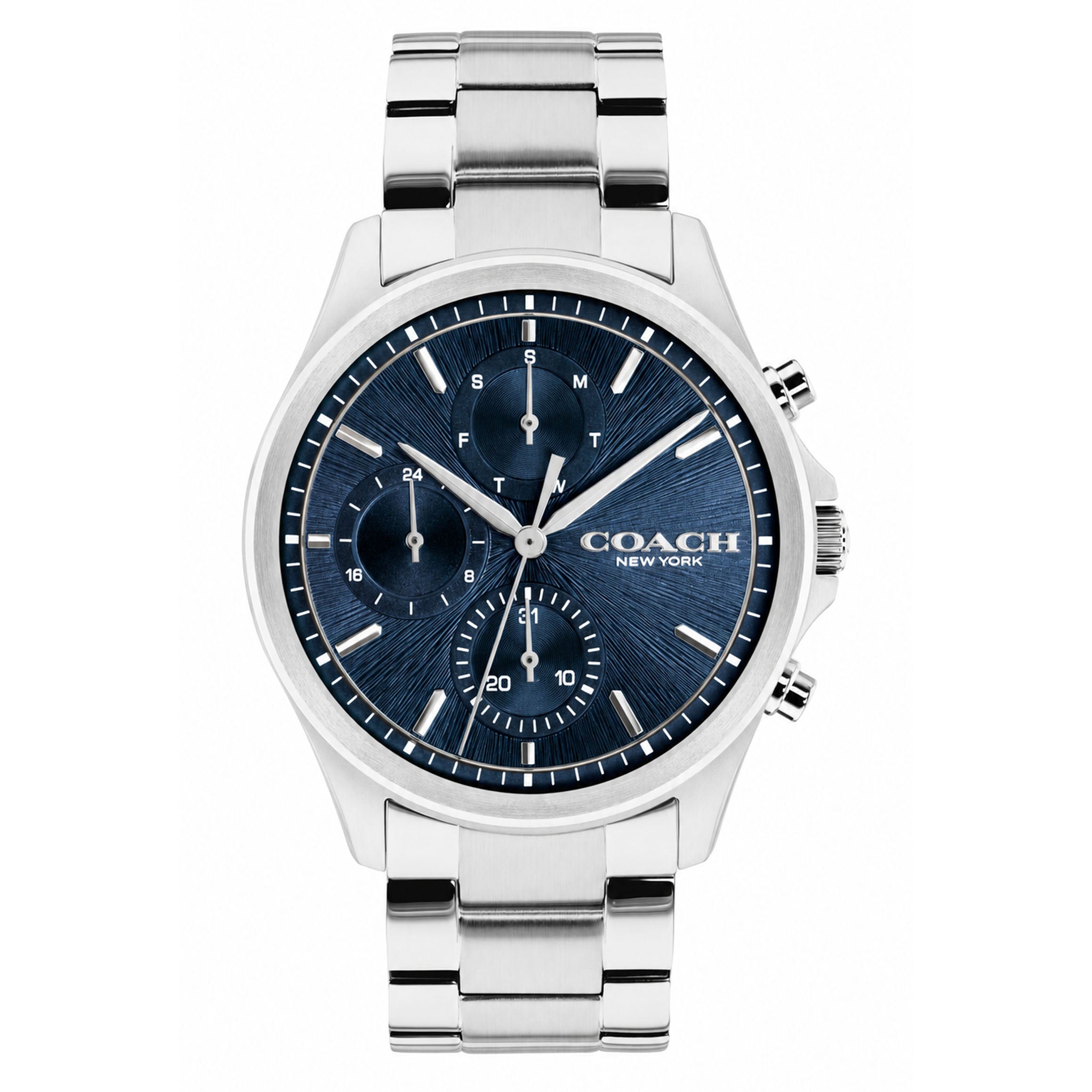 Coach Stainless Steel Navy Dial Multi-function Men's Watch - 14602776