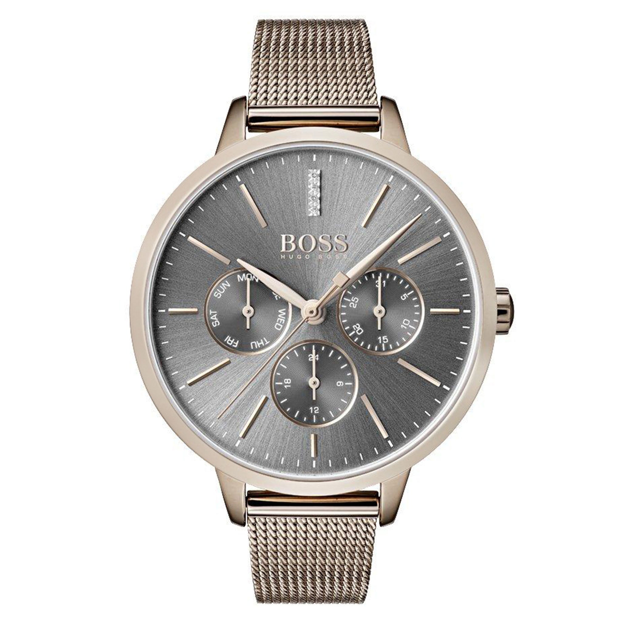 Hugo grey ip on sale grey dial bracelet watch